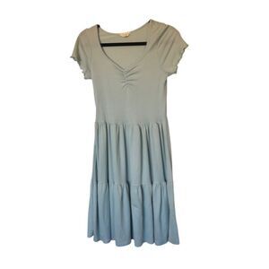 See You Monday Anthropologie brand  Women's XL Green Tiered Babydoll Dress